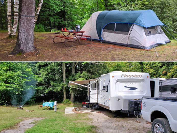 Welcome to Big Cedar Campground highlights.  All of our Upper Peninsula campground sites have water & electric with 9 FHU sites and a onsite dump station. For those who do not want to unhook, we have 6 pull throughs for all of our 1 night stay guests.